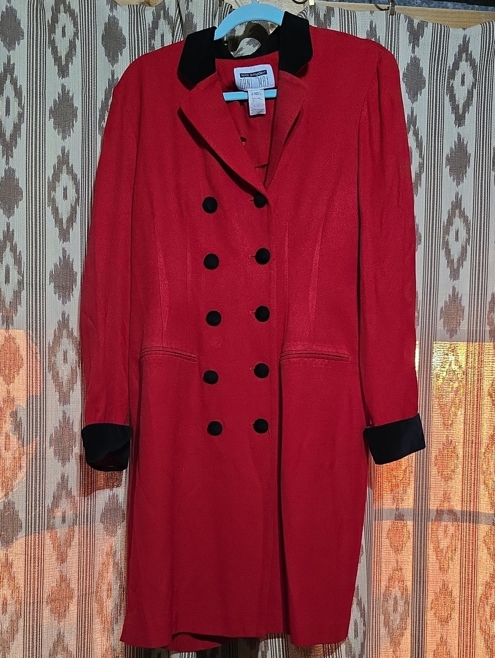 vintage Lois Snyder for Dani Max double-breasted coat dress.